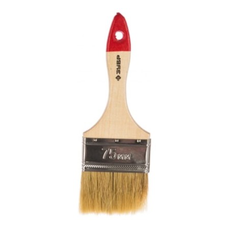 Brush flat bison 4-01001-075, natural bristles, wooden pen, 75mm