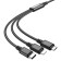 Cable Hoco BX76, 3 V 1, MicroUSB/Lightning/Type -C - USB, 2 A, fabric braid, 1 m, black