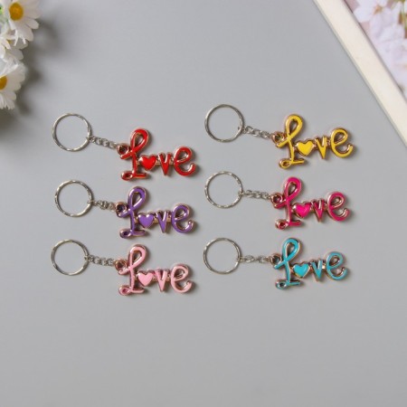 Browler plastic for metal "Love inscription with heart" MIX 3x4.7 cm