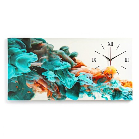 Carting clock is wall, interior, on canvas, silent "smoke", 50 x 100 cm