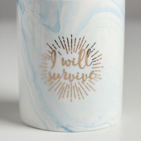 Ceramic glass with embossing, I Will Survive, 8 x 9.5 cm-5