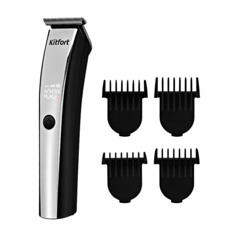 Hair Trammer KitFort KT-3131, 4 nozzles, battery, silver-member
