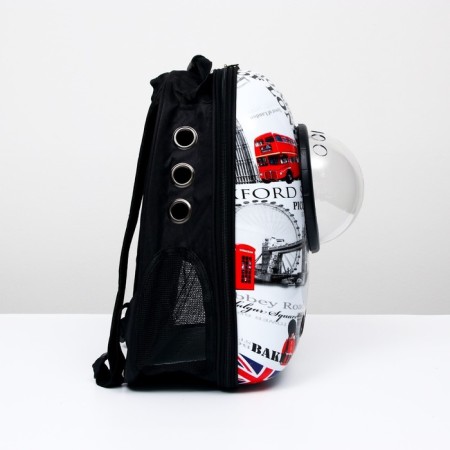 A backpack for carrying animals "London", with a viewing window, 32 x 25 x 42 cm-1