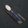 Spoon teaspoon Magistro "Blink", 14.5 cm, on suspension, silver color, blue handle