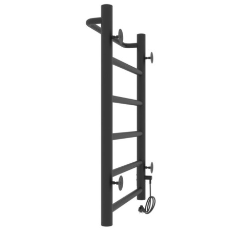 Two electric heated towel rail Laris Prime Chekch, 400x600 mm, 6 crossbars, left, black-3