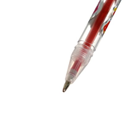A set of gel pens, 12 colors, metallic, a body with a pattern, in a blister on a button-15