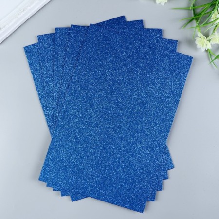 Foamiran glitter Magic 4 Hobby 2 mm cent. blue, 20x30 cm-1