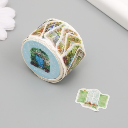 Stick Paper "Doors and windows in colors" 1.2 - 2.5 cm 100 pcs in a roll 11x8 cm-3