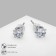 Earrings with rhinestones "Pusets" radiance, square, d = 0.4, white color in silver