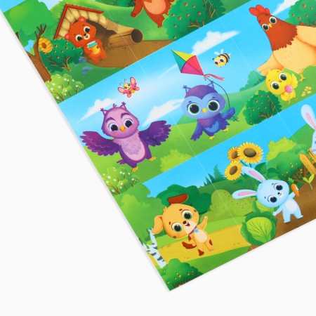 Paper stickers "Cute animals", with coloring on the back, 11 x 15.5 cm-3
