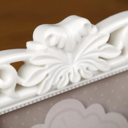 Photo frame plastic 13x18 cm "curls and flowers" white 25.5x19 cm-3