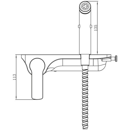 LEMARK SOLO LM7168CW bideter, single -leaf, hidden, watering can, hose, white-2