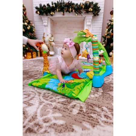 Developing rug "Island", with arc and toys, 77x77x0.5-9