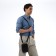 Male bag over the shoulder, Textura, artificial leather, black color