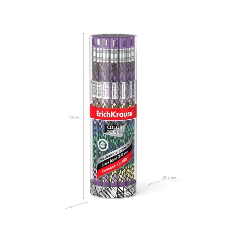 Mechanical pencil Erichkrause "Colortouch Purple Python", Grifel D = 2.0 mm, with a grief, "Soft-Touch" case with a design, in a tube-4