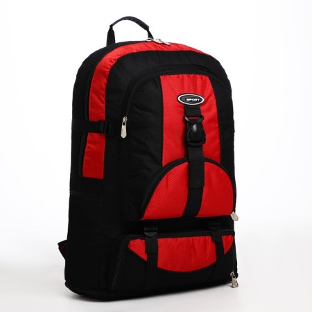 Tourist backpack on lightning, 5 outer pockets, black/red color-2