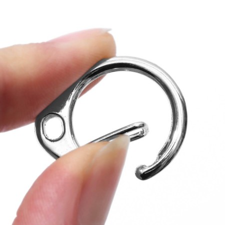 Metal carbine “Circle”, D = 16 mm, 25 × 20 mm, 10 pcs, silver color-2
