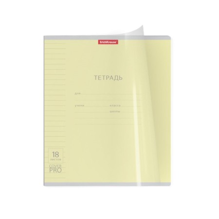 Notebook A5+, 18 sheets in the Erichkrause line "Coverpro classic", plastic cover, offset unit, whiteness 100%, mix-3