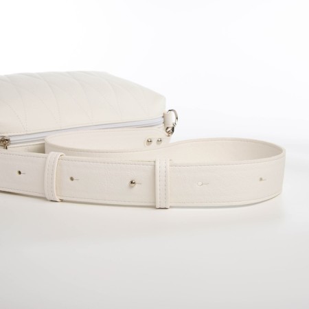 Female bag over the shoulder Textura, medium size, white color-3