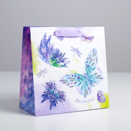 Gift Laminated Square, packaging, “lavender lightness”, 22 x 22 x 11 cm-1