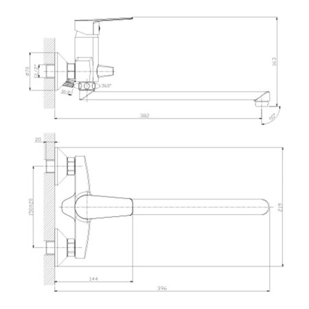 Bath mixer Rossinka S35-33-1