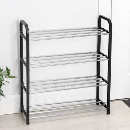 Shoe -shoe Dolyana, 4 tiers, 50 × 19 × 60 cm, black color-4