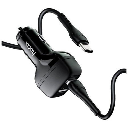 Hoco Z36, 2 USB car charger - 2.4 A, Type -C cable, 1 m, black-1