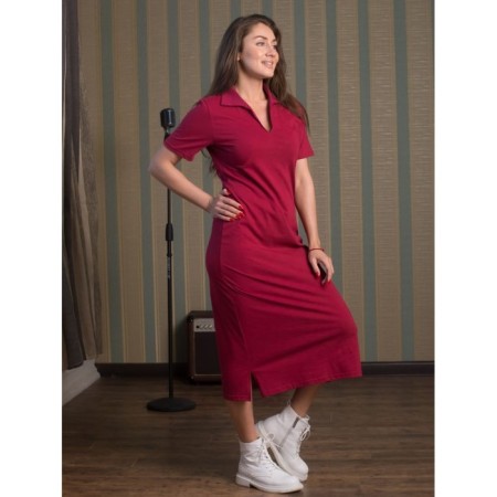 Female dress, size 52, burgundy color-1