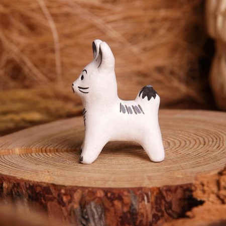 Souvenir "Bunny", white, gray, 3.5 × 4 × 5.5 cm, Kargopol toy, mix-5