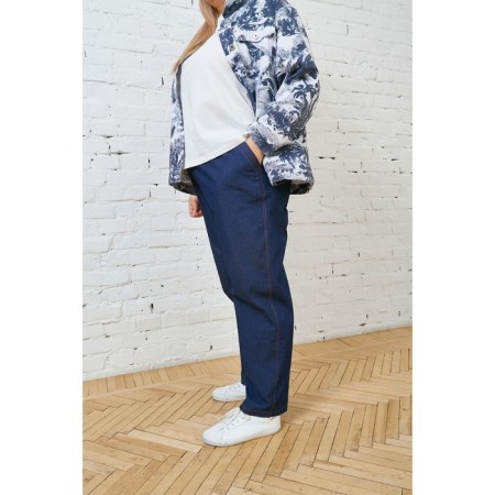 Female jeans, size 56, dark blue color-6