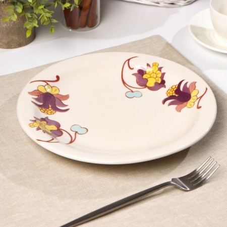 Dining plate "Miles", d = 26 cm, beige, ceramics