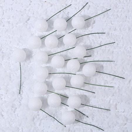 Figure for crafts and decor on the “ball” wire, set of 20 pcs., Size 1 pc. - 2.5 × 7 cm, white color