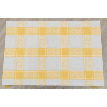 Tablecloth, size 160 x 180 cm, yellow color, jacquard