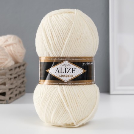 Yarn "Lanagold" 51% acrylic, 49% wool 240m/100g (62 dairy)