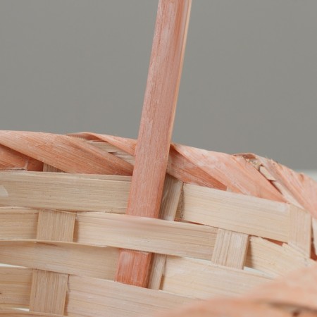 Set of wicker baskets, D16x10/31 cm, D19x10/32 cm, d21x11/36 cm, 3 pcs, peach, bamboo-4