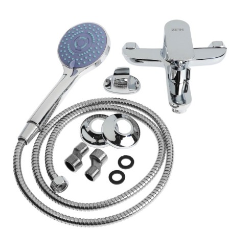 Bath mixer Zein Z3851, one -leaf, shower set, watering can 5 modes, chrome-9