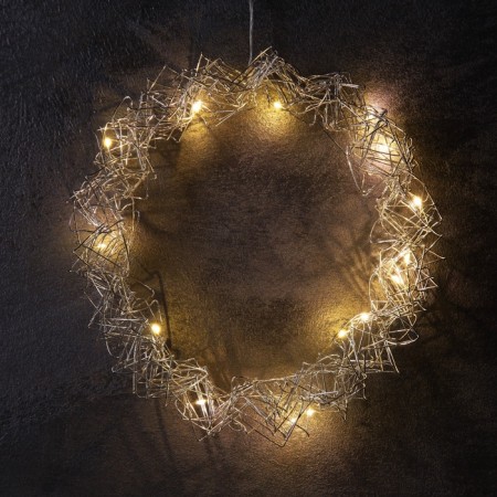 LED figure "Wreath" 25x25x6 cm, 15 LED, AAX2 batteries (not in the kit), glow warm white-1
