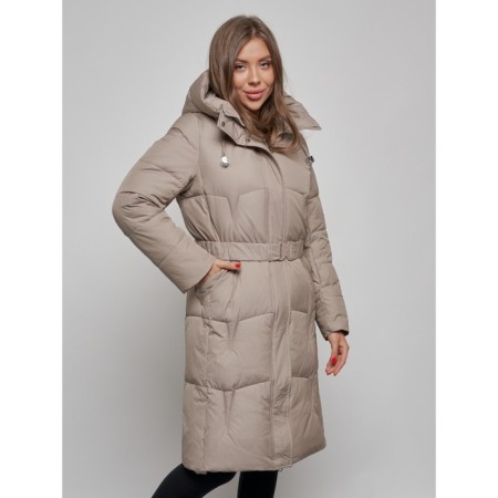 Coat insulated winter female, size 48, color light brown-8