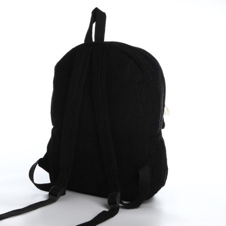 Young backpack from textiles on lightning, 4 pockets, black color-3