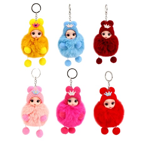Soft toy "Winter doll" on a key fob, 16 cm, color mix-5