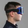 Glass-mask for motorcycle driving, chameleon glass, blue color