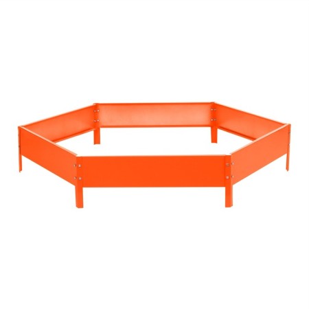 Galvanized flowerbed, d = 140 cm, h = 15 cm, orange, Greengo-8