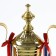 Cup 154a, award figure, gold, plastic stand, Tricolor, 59 x 23 x 12 cm
