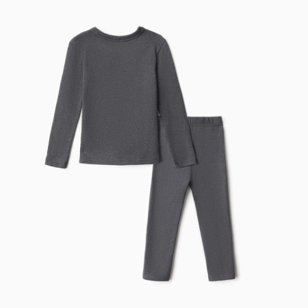 Thermal underwear for a boy (longshit, leggings) color graphite melange, height 128-11