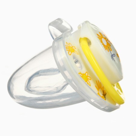 Set: nipple - dummy with the holder "flowers", orthodontic, +6 months, yellow color-4