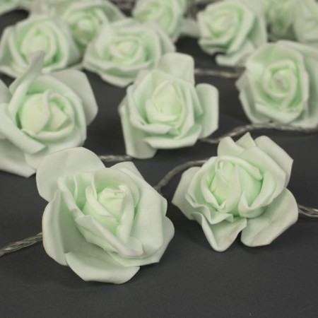 Garland “thread” 5 m with nozzles “green roses”, ip20, transparent thread, 20 LED, glow warm white, 220 V-1