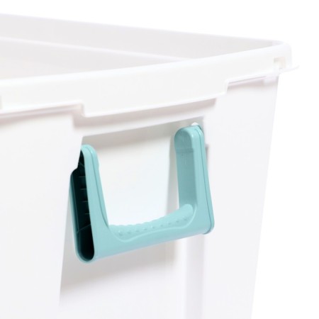 Box for toys on wheels "Mountains", with decor, 685 × 395 × 385 mm, color light blue-5