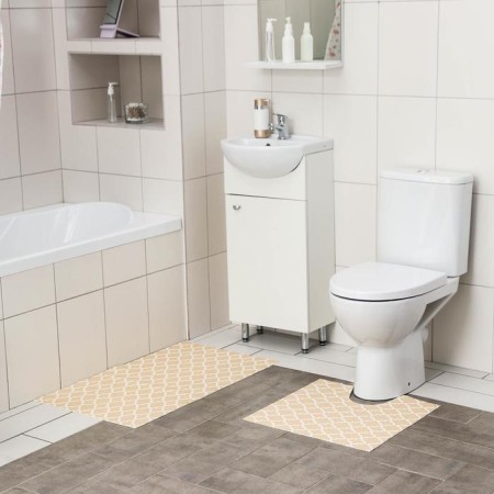 A set of mats for a bath and toilet, 2 pcs: 50 × 52, 50 × 85 cm, PVC