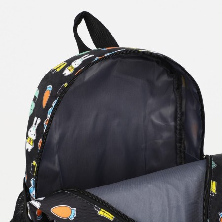 Baby backpack on lightning, external pocket, black color-5