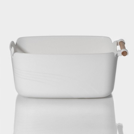 Storage container with handle LadOM "Laconicity", 33.5 × 18.5 × 14.5 cm, white color-5